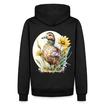 Sunflower Duck Sunshine Farm Animal Farming Farmer - Men’s Premium Organic Hoodie - black - Back - Nico (187cm)