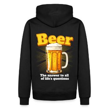 Funny For Beer Lovers - Men’s Premium Organic Hoodie - black - Back - Nico (187cm)