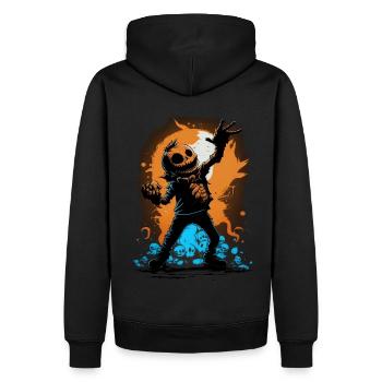 Halloween Jack O Lantern Dabbing Pumpkin - Men’s Premium Organic Hoodie - black - Back - Nico (187cm)
