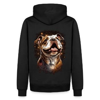 Cute Bulldog Dog Breed Pet Lover - Men’s Premium Organic Hoodie - black - Back - Nico (187cm)