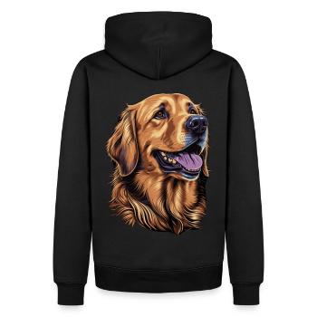 Cute Golden Retriever Dog Breed Pet Lover - Männer Premium Bio Hoodie - Schwarz - Hinten - Nico (187cm)