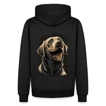 Cute Labrador Retriever Dog Breed Pet Lover - Men’s Premium Organic Hoodie - black - Back - Nico (187cm)