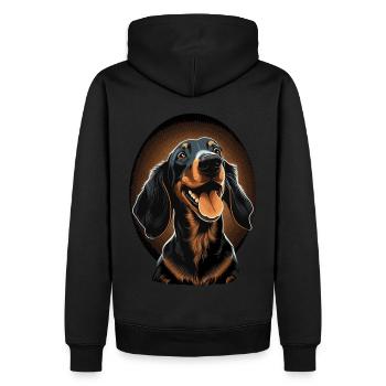 Cute Dachshund Dog Breed Pet Lover - Männer Premium Bio Hoodie - Schwarz - Hinten - Nico (187cm)