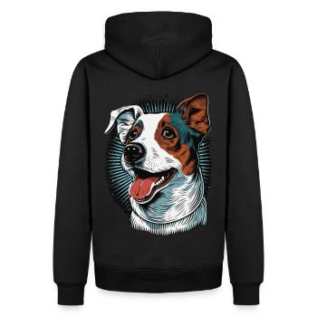Cute Jack Russel Terrier Dog Breed Pet Lover - Männer Premium Bio Hoodie - Schwarz - Hinten - Nico (187cm)