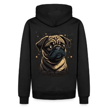 Cute Pug Dog Breed Pet Lover - Männer Premium Bio Hoodie - Schwarz - Hinten - Nico (187cm)