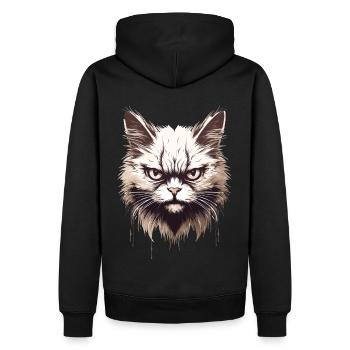 Chat agacé Chat Face Evil House Chat - Sweat à capuche Premium bio Homme - noir - Dos - Nico (187cm)
