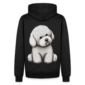 Cute Bichon Frise Dog Breed Pet Lover - Men’s Premium Organic Hoodie - black - Back - Nico (187cm)