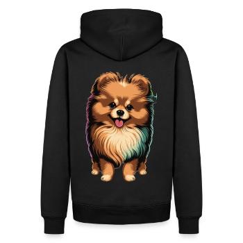 Mignon Poméranien Spitz Pom Pom Dog Breed Pet Lover - Sweat à capuche Premium bio Homme - noir - Dos - Nico (187cm)