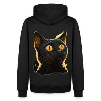 Cute Bombay Cat Breed Pet Lover - Men’s Premium Organic Hoodie - black - Back - Nico (187cm)