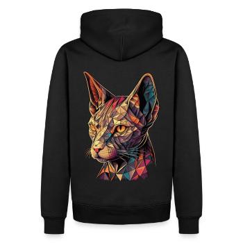 Abstrait Géométrique Sphynx Cat Race Pet Lover - Sweat à capuche Premium bio Homme - noir - Dos - Nico (187cm)
