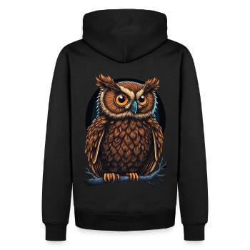 Cute Owl Birding Ornithology Lover - Männer Premium Bio Hoodie - Schwarz - Hinten - Nico (187cm)
