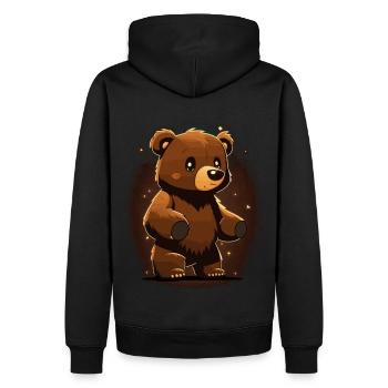 Cute Kawaii Brown Bear Kawaii Anime Bear - Männer Premium Bio Hoodie - Schwarz - Hinten - Nico (187cm)