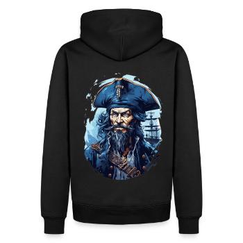 Pirate Skull Jolly Roger Costume Cadeau - Sweat à capuche Premium bio Homme - noir - Dos - Nico (187cm)