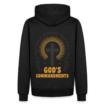Missionary Mormon Scripture Latter Day Saint - Männer Premium Bio Hoodie - Schwarz - Hinten - Nico (187cm)
