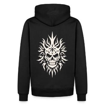 Skull Tribal Tiki Rétro Masque - Sweat à capuche Premium bio Homme - noir - Dos - Nico (187cm)