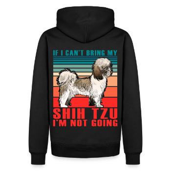 Si je ne peux pas apporter mon Shih Tzu, je n’y vais pas - Sweat à capuche Premium bio Homme - noir - Dos - Nico (187cm)