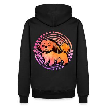 Shih Tzu - Sweat à capuche Premium bio Homme - noir - Dos - Nico (187cm)