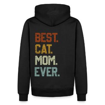 Meilleure maman chat Meilleure maman chat Jamais Motif de chat - Sweat à capuche Premium bio Homme - noir - Dos - Nico (187cm)