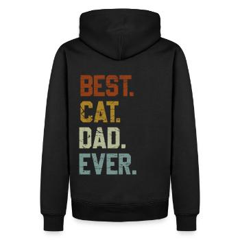 Meilleur père chat Meilleur père chat Jamais Motif de chat - Sweat à capuche Premium bio Homme - noir - Dos - Nico (187cm)