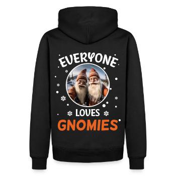 Jeder liebt Gnome Zwerge Weihnachtsmann - Männer Premium Bio Hoodie - Schwarz - Hinten - Nico (187cm)