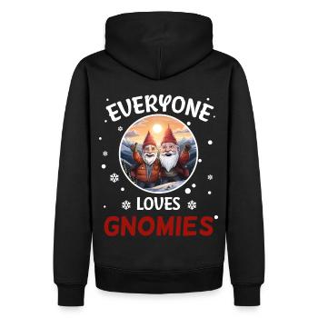 Jeder liebt Gnome Zwerge Weihnachtsmann - Männer Premium Bio Hoodie - Schwarz - Hinten - Nico (187cm)
