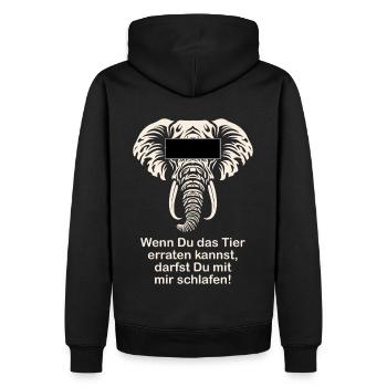 Elefant Lustiger Spruch Witzige Geschenkidee - Männer Premium Bio Hoodie - Schwarz - Hinten - Nico (187cm)