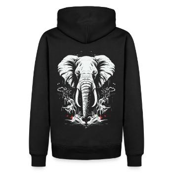 Eléphant Afrique Motif animal Animaux sauvages Animaux - Sweat à capuche Premium bio Homme - noir - Dos - Nico (187cm)