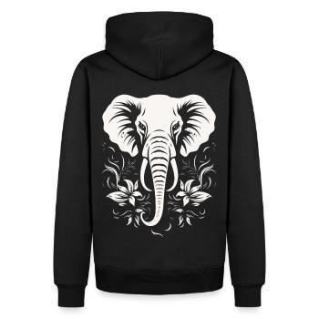 Elephant Africa Animal Motif Wild Animals Animals - Men’s Premium Organic Hoodie - black - Back - Nico (187cm)