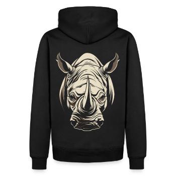 Rhino Africa Animal Motif Wildlife Animal Safari - Sweat à capuche Premium bio Homme - noir - Dos - Nico (187cm)
