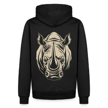 Rhino Africa Animal Motif Wildlife Animal Safari - Sweat à capuche Premium bio Homme - noir - Dos - Nico (187cm)