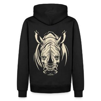 Rhino Africa Animal Motif Wildlife Animal Safari - Sweat à capuche Premium bio Homme - noir - Dos - Nico (187cm)