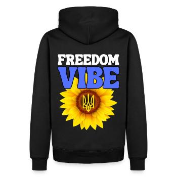 Ukraine 1991 ambiance de liberté - Sweat à capuche Premium bio Homme - noir - Dos - Nico (187cm)