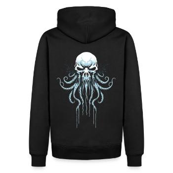 Krake Tintenfisch Tier Tattoo Gothpunk - Männer Premium Bio Hoodie - Schwarz - Hinten - Nico (187cm)