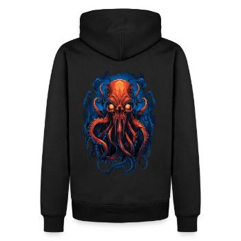 Alien Skull Octopus Squid Animal Creature - Sweat à capuche Premium bio Homme - noir - Dos - Nico (187cm)