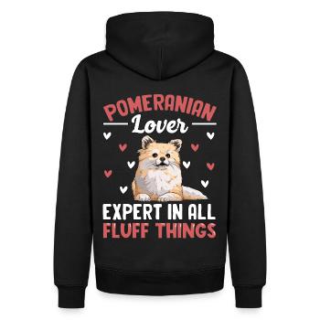 Amoureux de la Poméranie Expert en tout ce qui concerne les peluches - Sweat à capuche Premium bio Homme - noir - Dos - Nico (187cm)