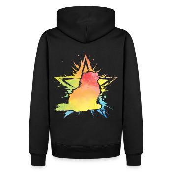 Pomeranian Zwergspitz - Männer Premium Bio Hoodie - Schwarz - Hinten - Nico (187cm)