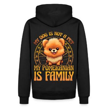 My Dog is not a Pet my Pomeranian is family - Männer Premium Bio Hoodie - Schwarz - Hinten - Nico (187cm)