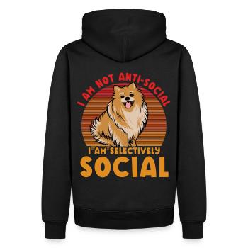 Je ne suis pas antisocial, je suis sélectivement social - Sweat à capuche Premium bio Homme - noir - Dos - Nico (187cm)