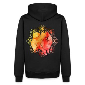 Pomeranian Zwergspitz - Männer Premium Bio Hoodie - Schwarz - Hinten - Nico (187cm)