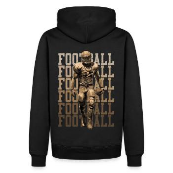 Idée cadeau de sport de joueur rétro de football américain - Sweat à capuche Premium bio Homme - noir - Dos - Nico (187cm)