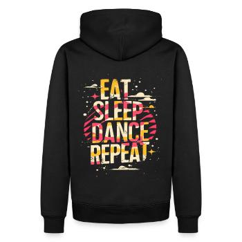 Eat Sleep Dance Repeat Typografie - Männer Premium Bio Hoodie - Schwarz - Hinten - Nico (187cm)