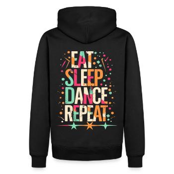 Eat Sleep Dance Repeat Typografie - Männer Premium Bio Hoodie - Schwarz - Hinten - Nico (187cm)