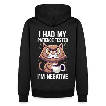 Drôle de chat amoureux Cat Cat Dicton - Sweat à capuche Premium bio Homme - noir - Dos - Nico (187cm)