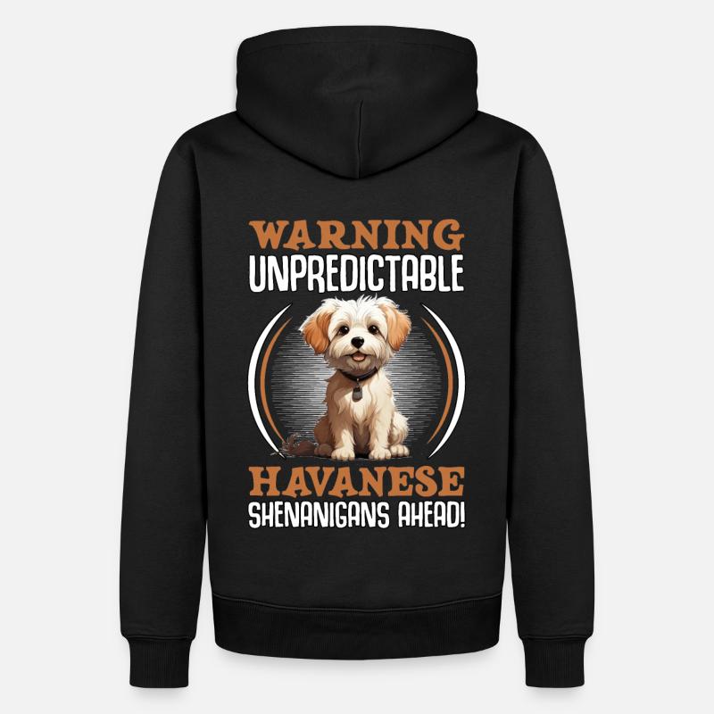 Warning unpredictable Havanese Shenanigans ahead - Männer Premium Bio Hoodie - Schwarz