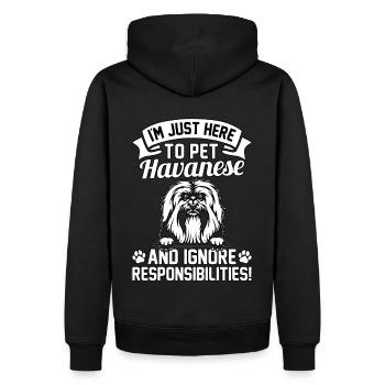 Havaneser Lustiger Spruch - Männer Premium Bio Hoodie - Schwarz - Hinten - Nico (187cm)