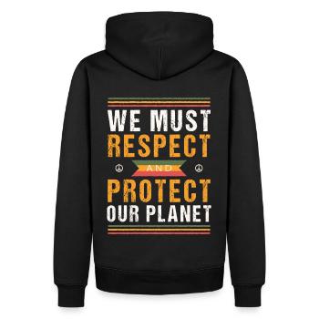 Ethiopian Flag Rastafari Saying Rasta Roots Reggae - Männer Premium Bio Hoodie - Schwarz - Hinten - Nico (187cm)