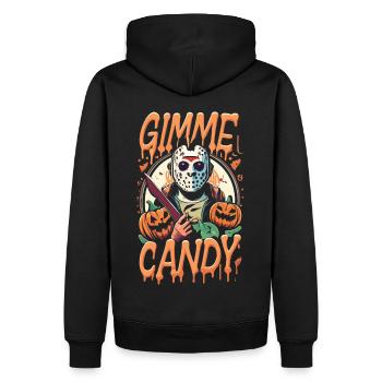 Halloween Gimme Candy Trick or Treat - Männer Premium Bio Hoodie - Schwarz - Hinten - Nico (187cm)