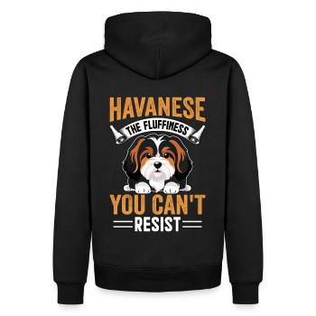 Le bichon havanais : le moelleux auquel vous ne pouvez pas résister - Sweat à capuche Premium bio Homme - noir - Dos - Nico (187cm)