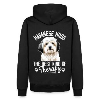 Câlins bichons : le meilleur type de thérapie - Sweat à capuche Premium bio Homme - noir - Dos - Nico (187cm)