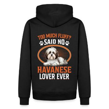 Trop de peluches n’a jamais dit qu’il n’y avait jamais d’amant bichon havanais - Sweat à capuche Premium bio Homme - noir - Dos - Nico (187cm)